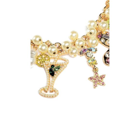 Charm Necklace Starfish Lips Cocktail Heart Lime Pearl Pendant Necklace - Picture 7 of 11